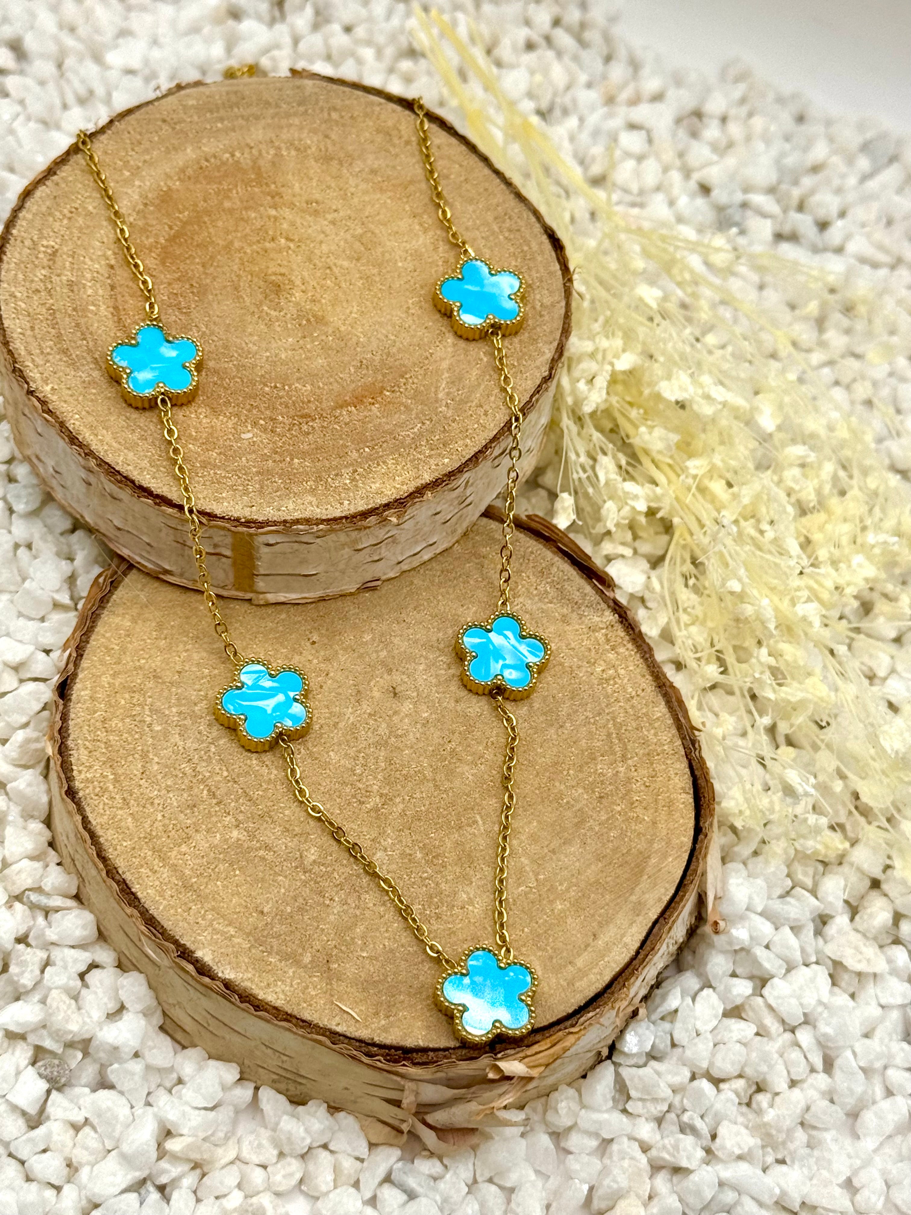 ABBY collier bleu clair