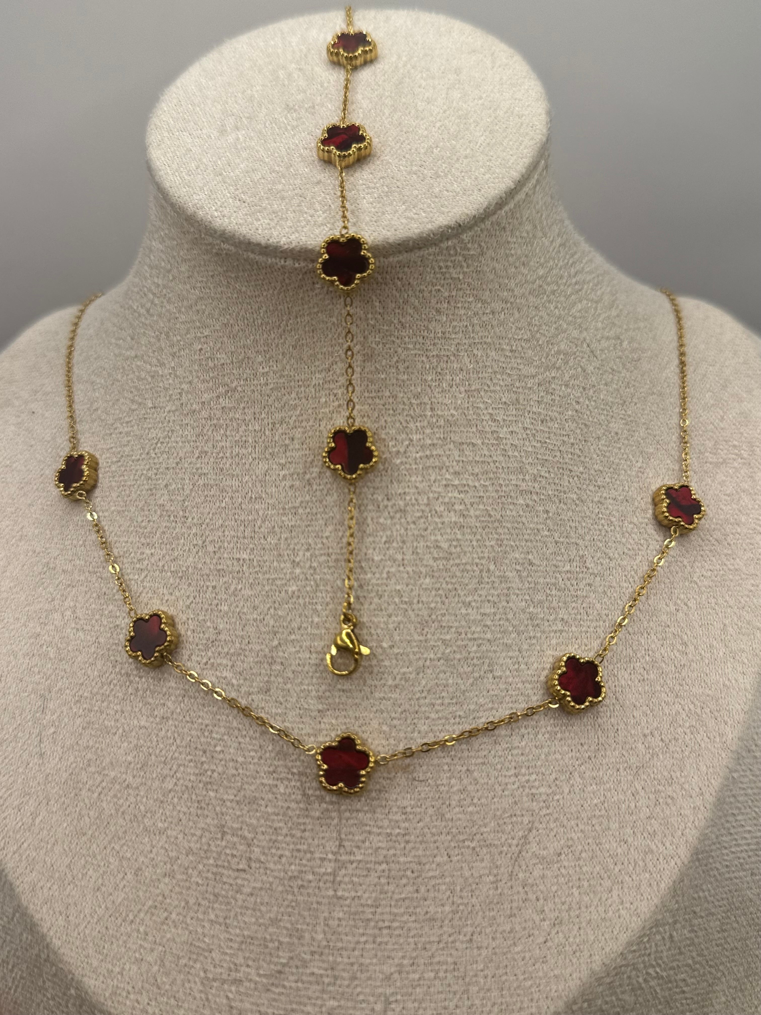 ABBY rouge colliers + bracelet