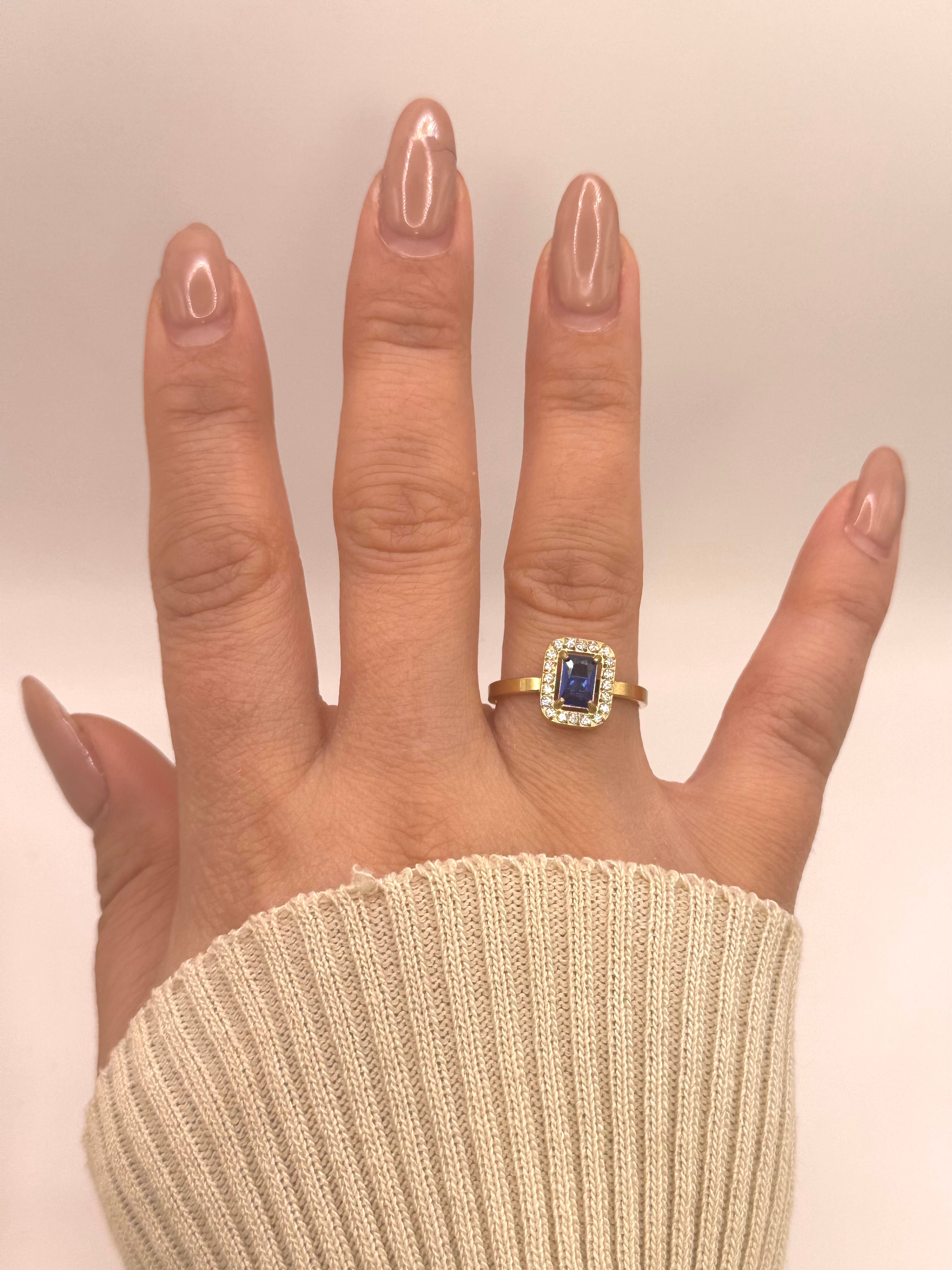 ELVINA  bague bleu doré