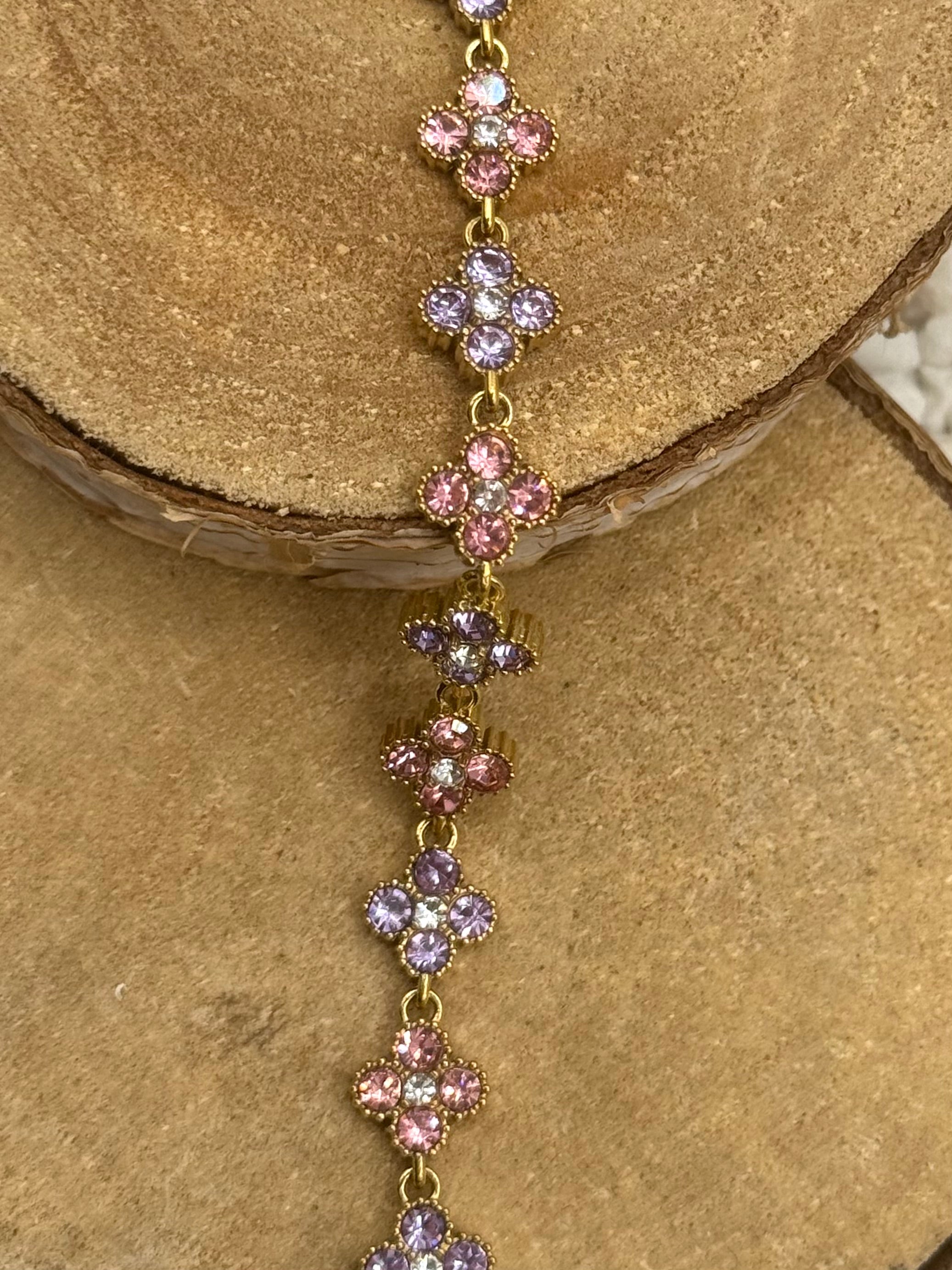 AURORE bracelet rose et violet doré