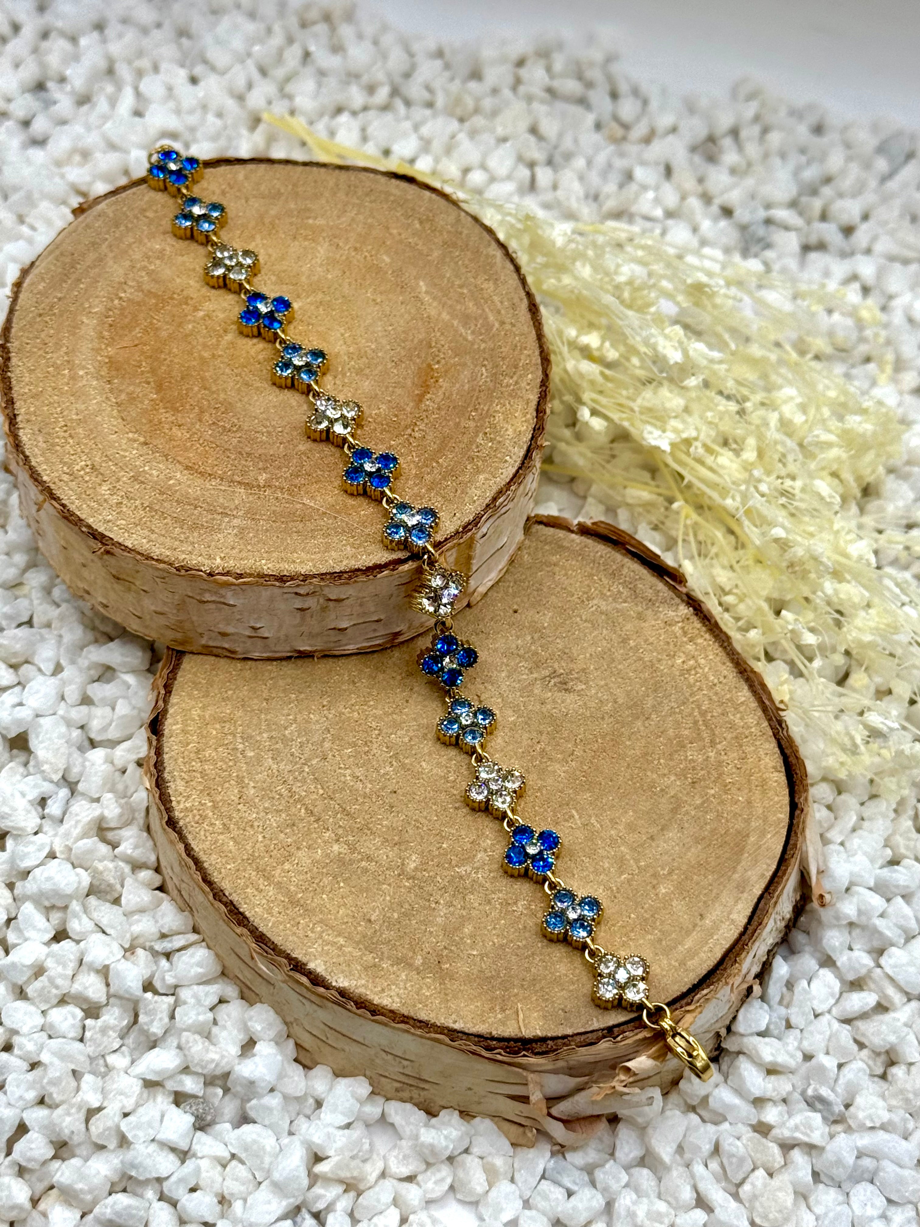 AURORE bracelet bleu claire et bleu et clair