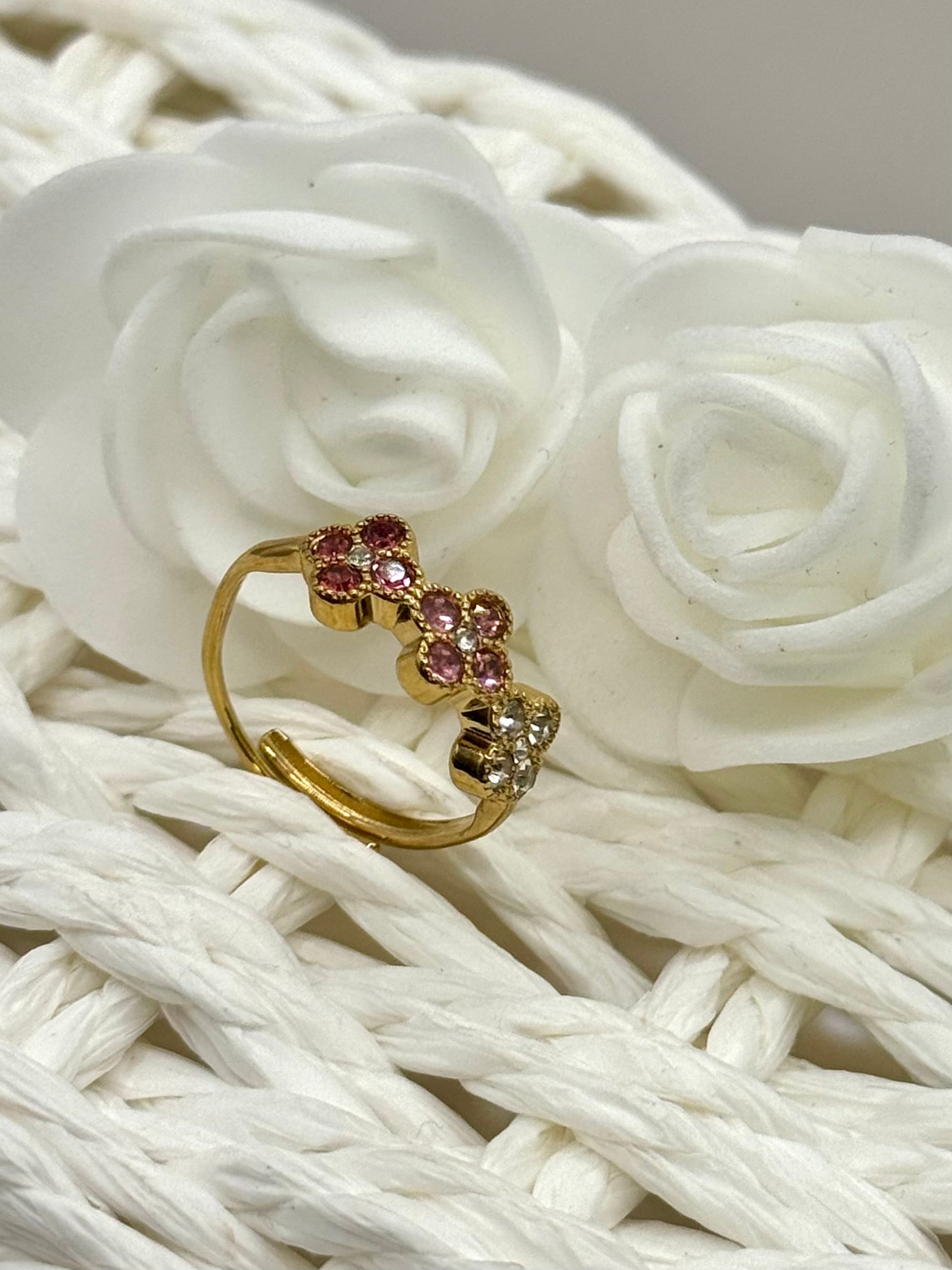 AURORE bague dorée rose
