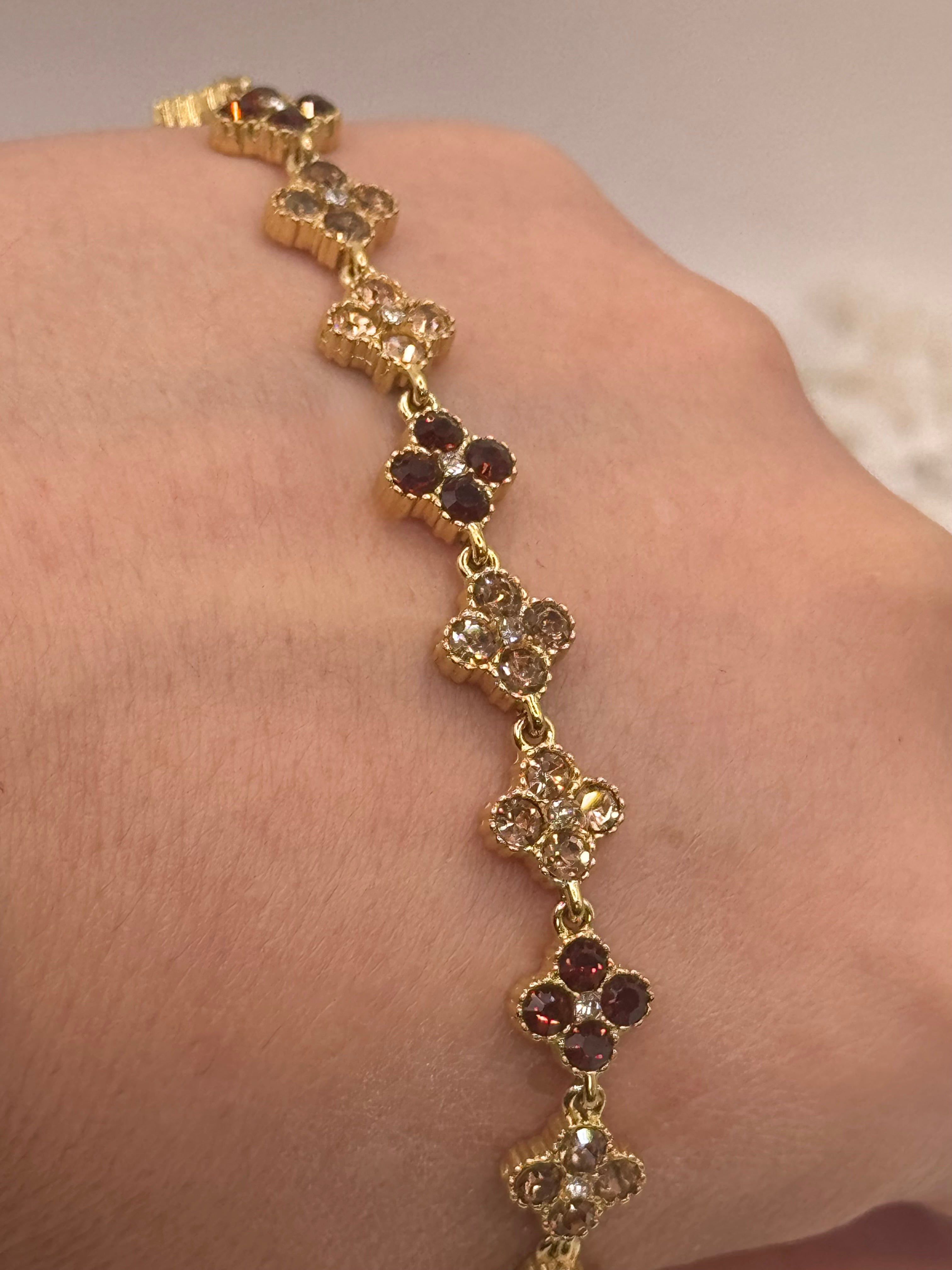 AURORE bracelet bordeaux et rose doré