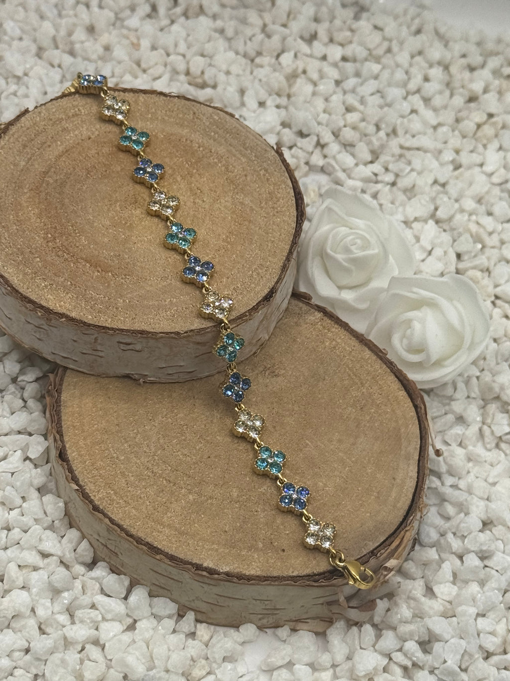 AURORE bracelet bleu et bleu Secreet et claire doré
