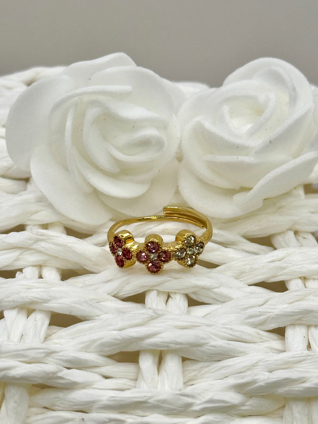 AURORE bague dorée rose