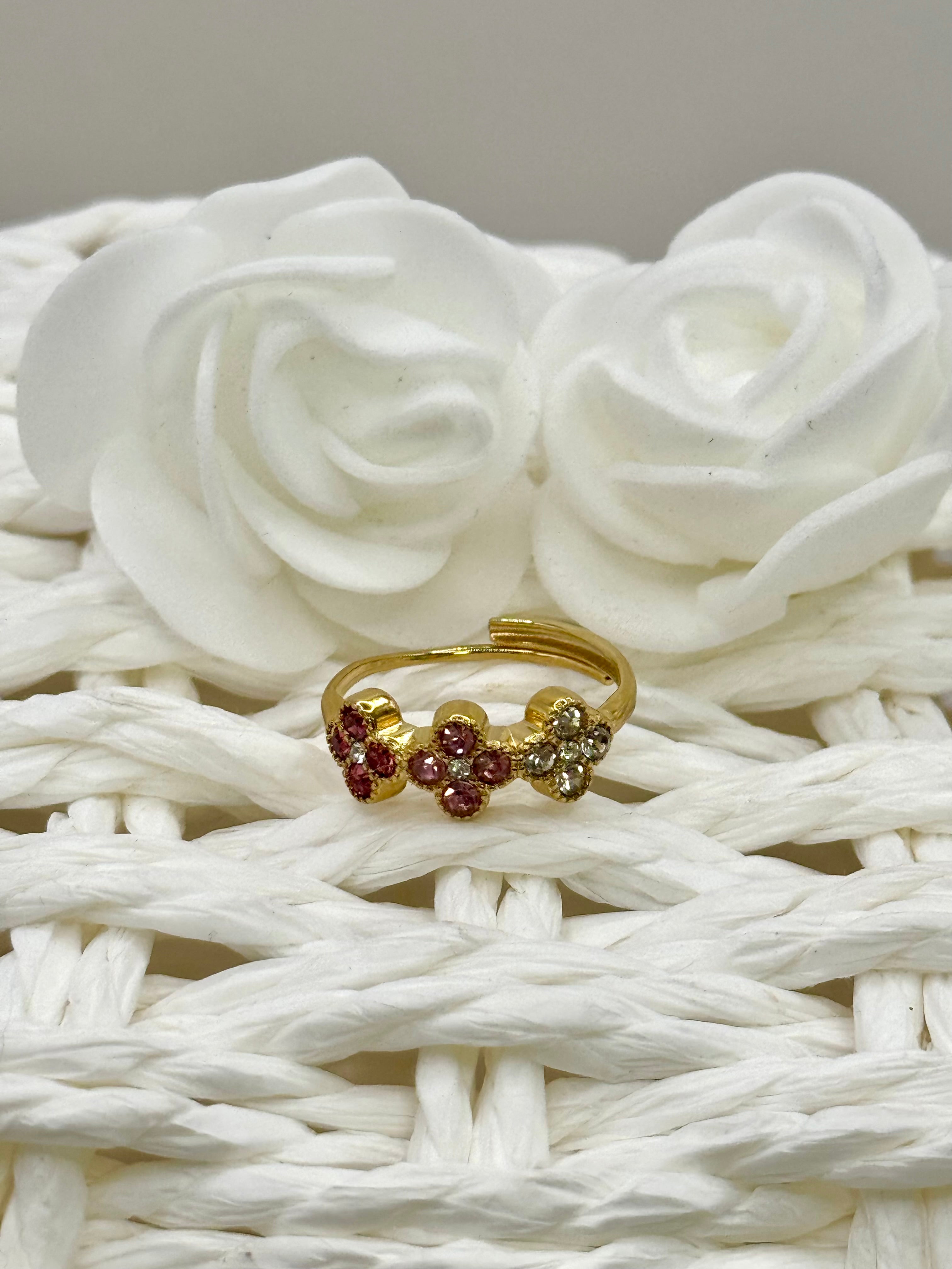 AURORE bague dorée rose
