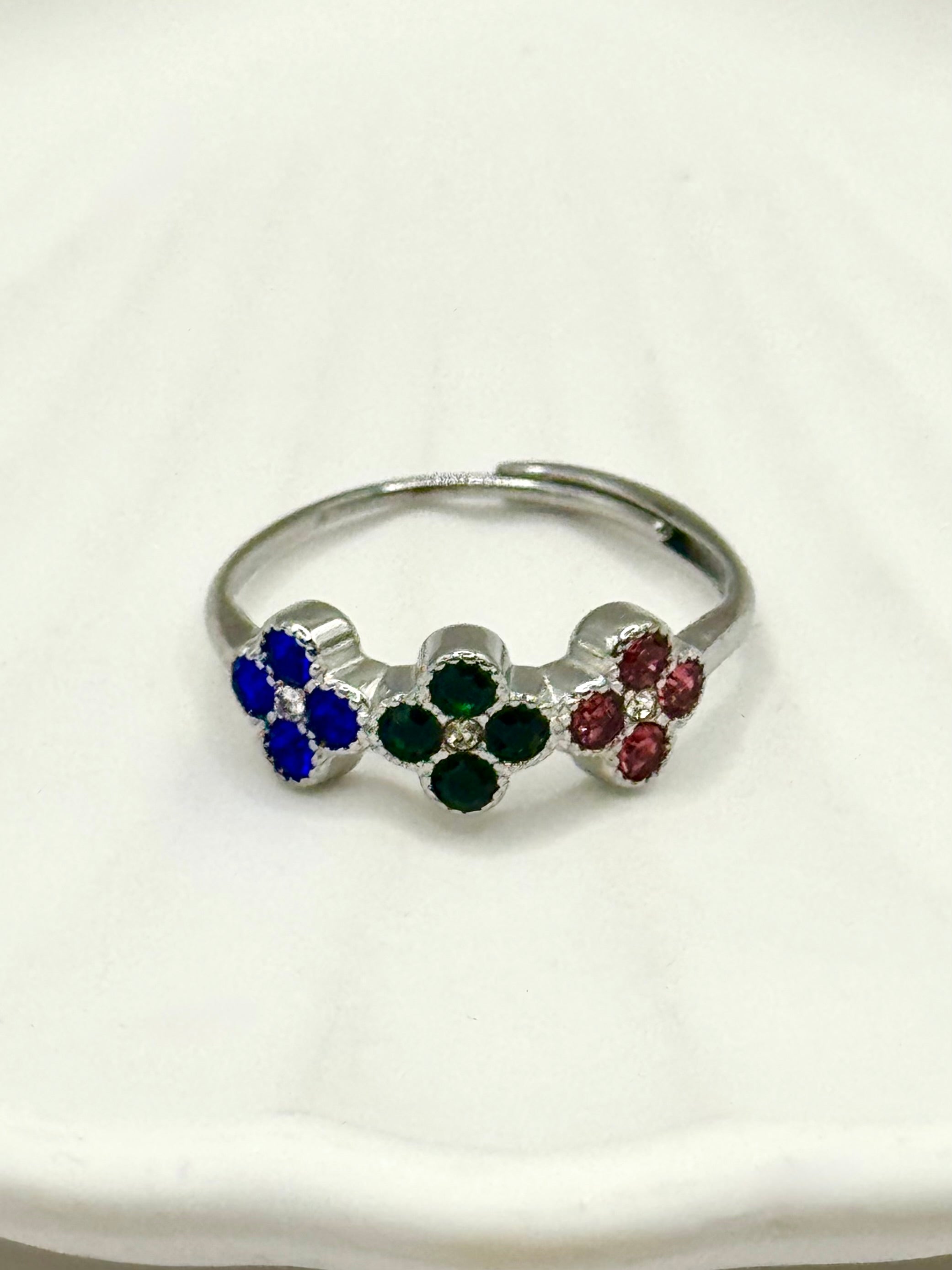 AURORE bague argenté multicolore