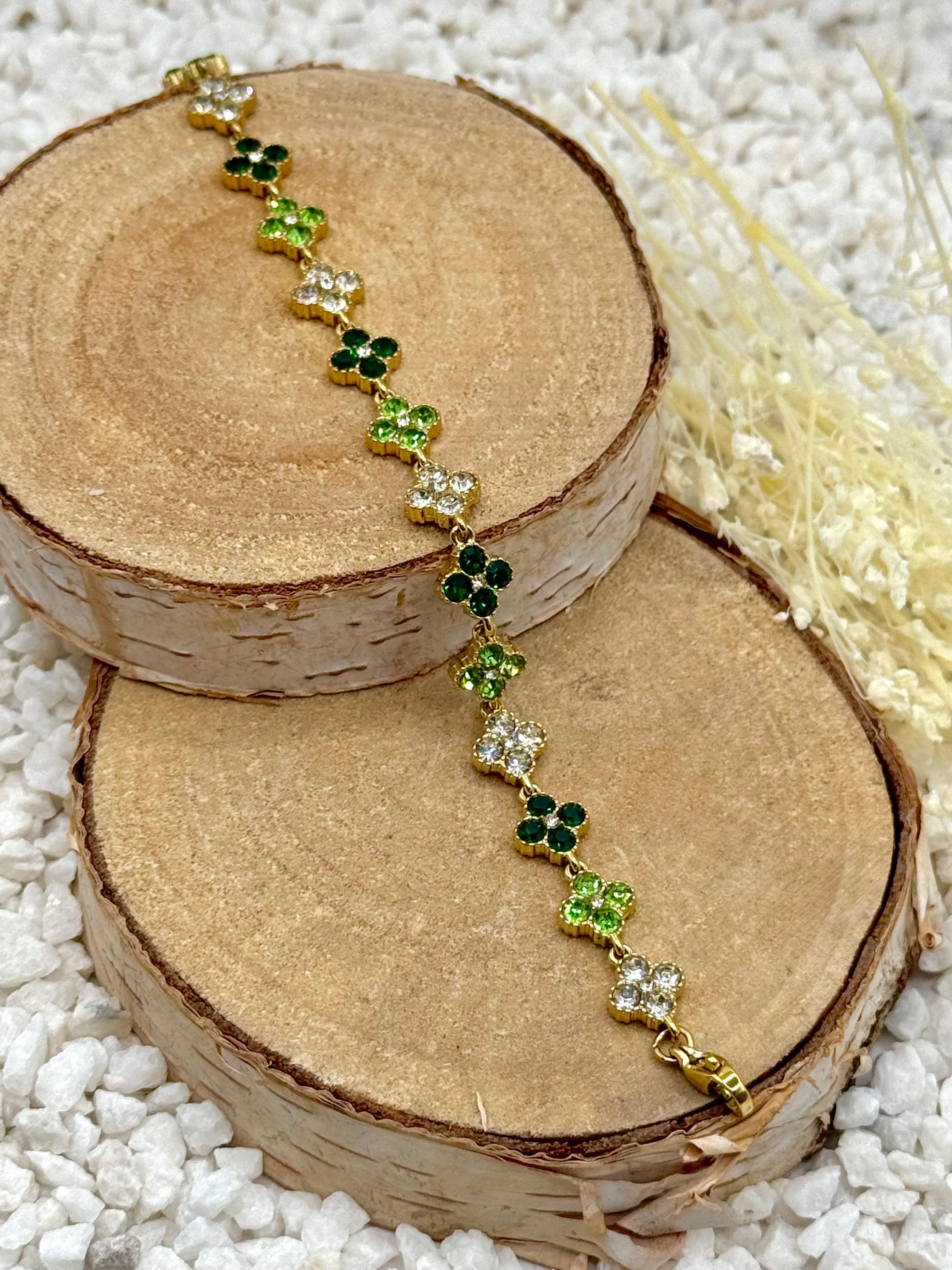AURORE bracelet vert clair et vert foncé