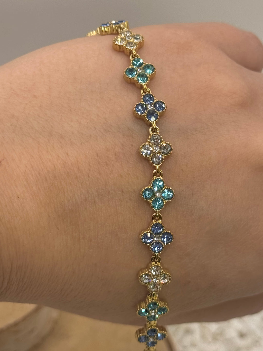 AURORE bracelet bleu et bleu Secreet et claire doré