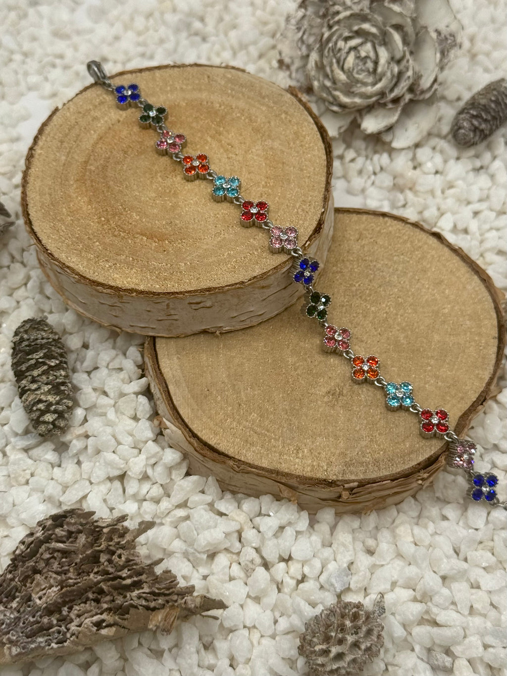 AURORE bracelet argenté multicolore