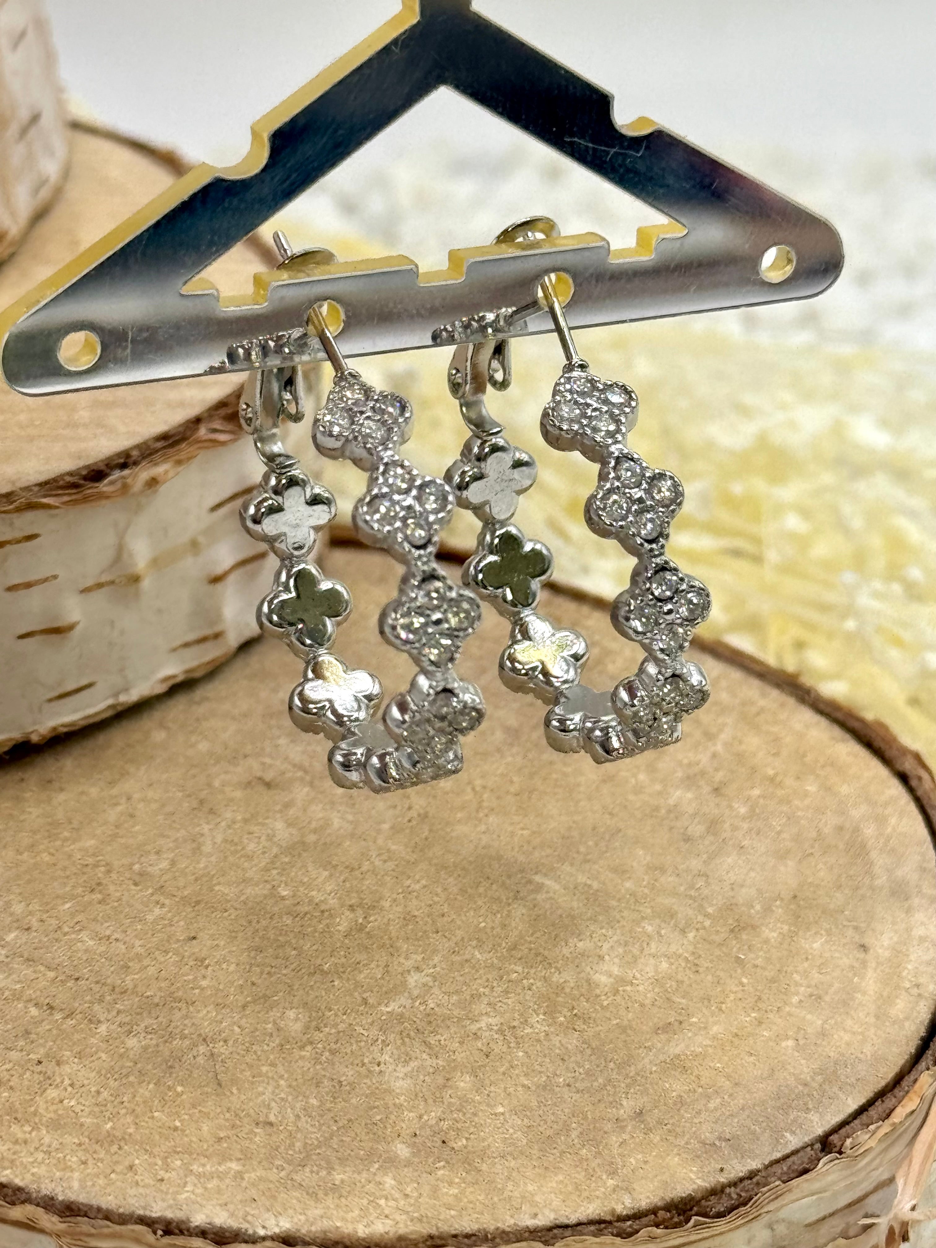 AURORE créoles bo argenté blanc