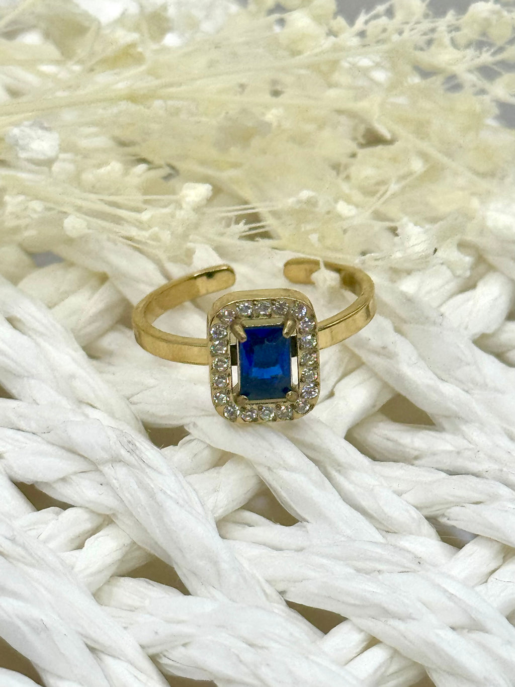ELVINA  bague bleu doré