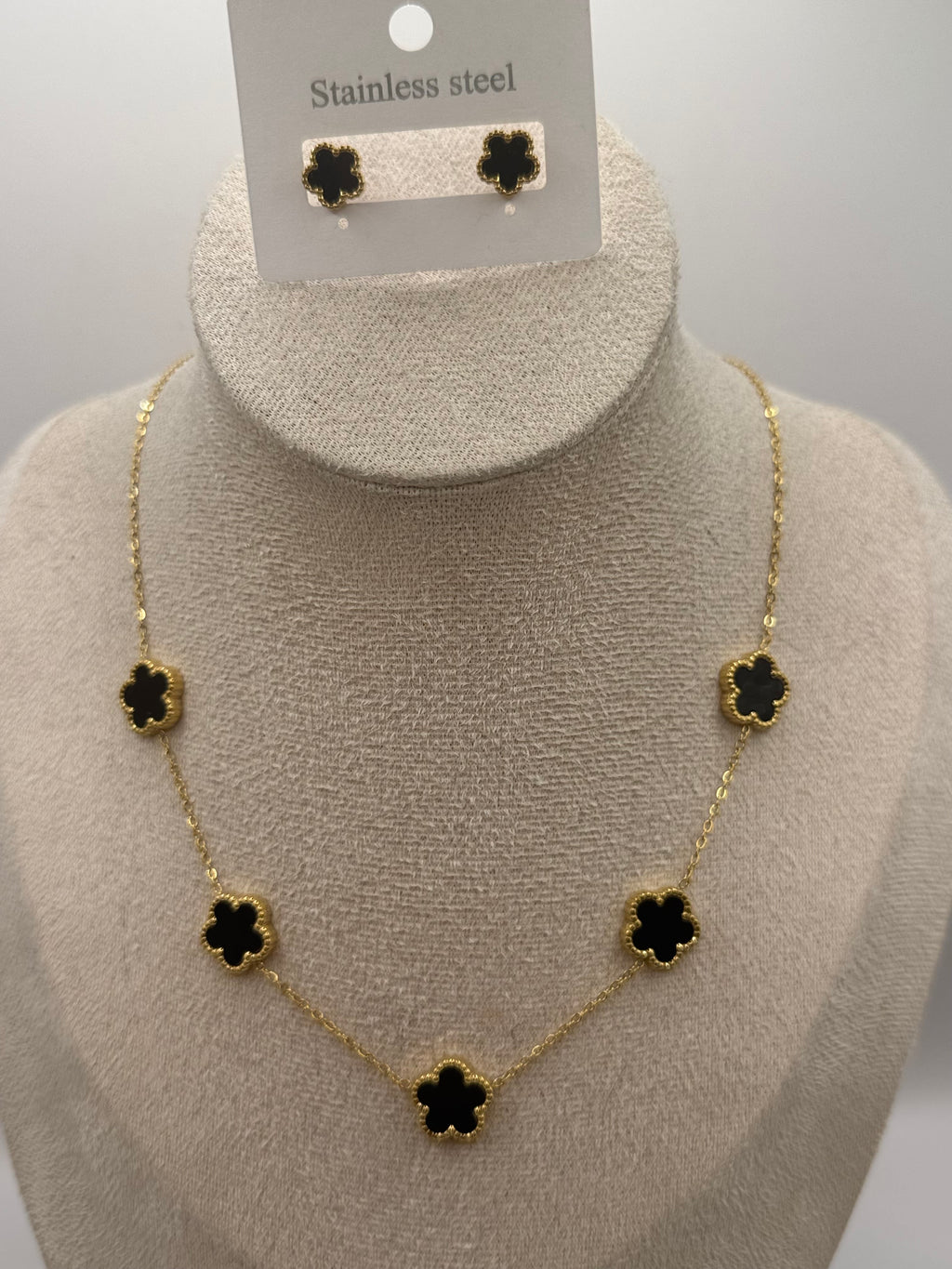 ABBY noir colliers + boucles d’oreilles