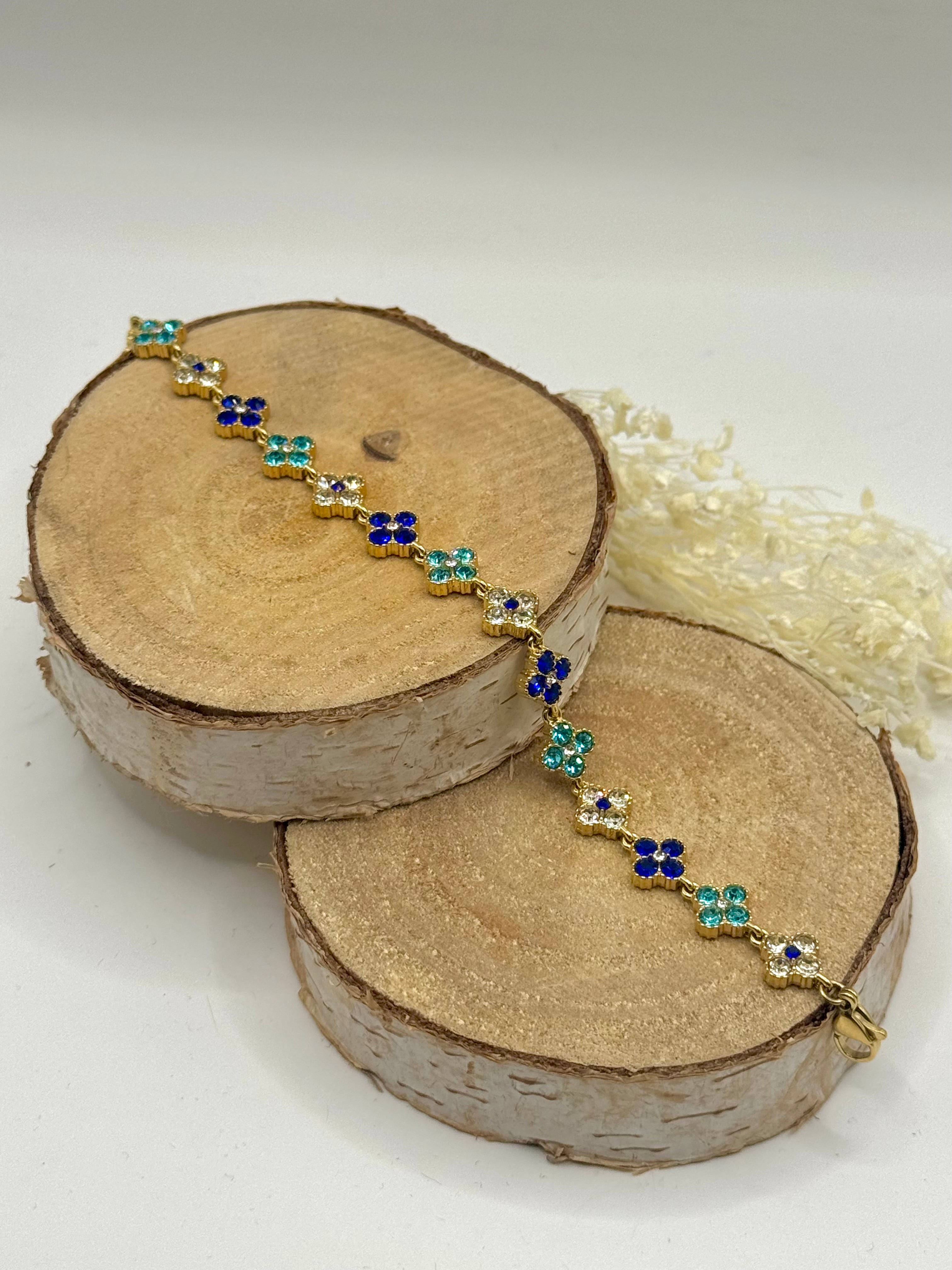 AURORE bracelet bleu foncé, bleu Secreet, blanc