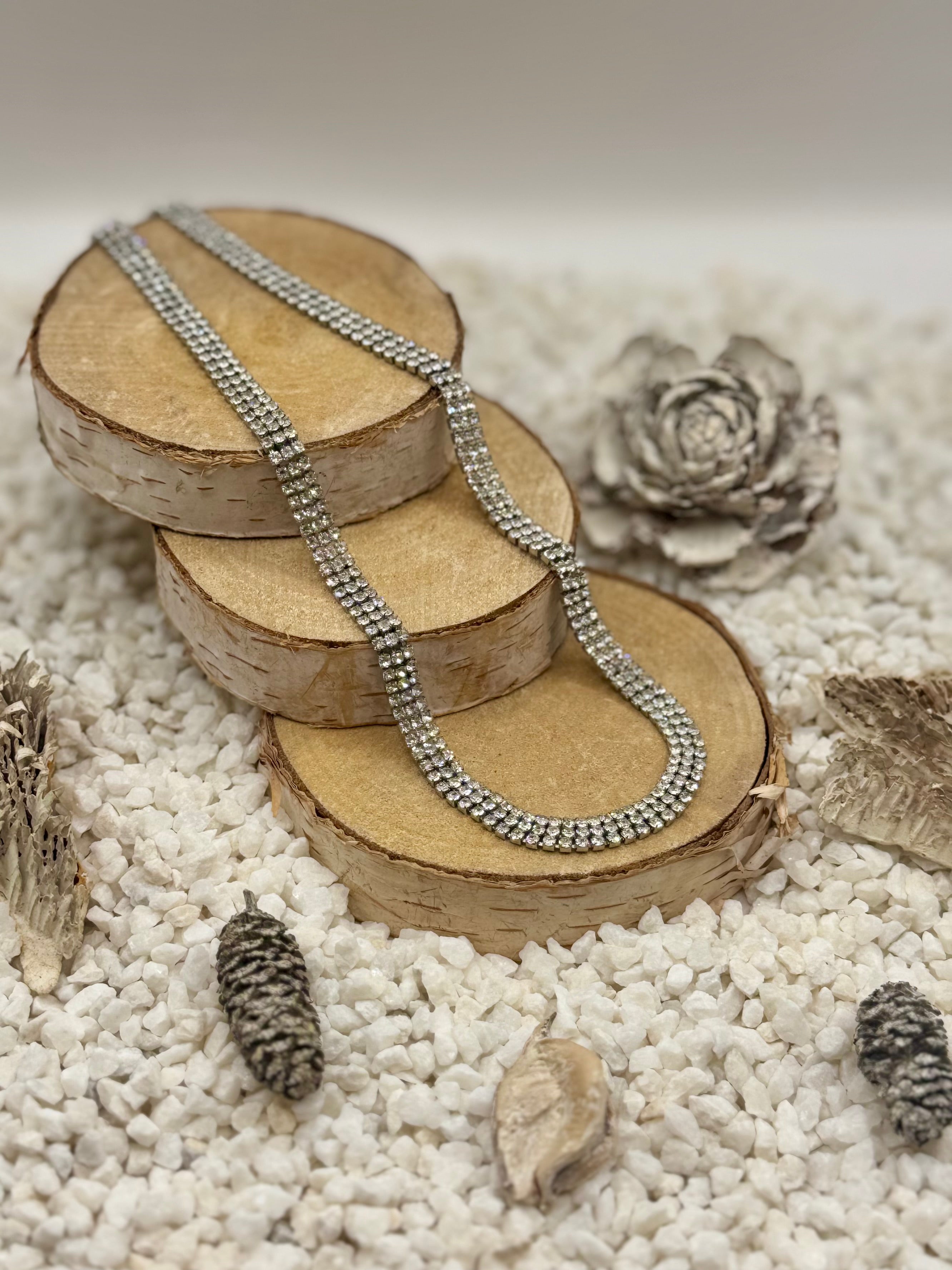 CRISTAL collier argenté