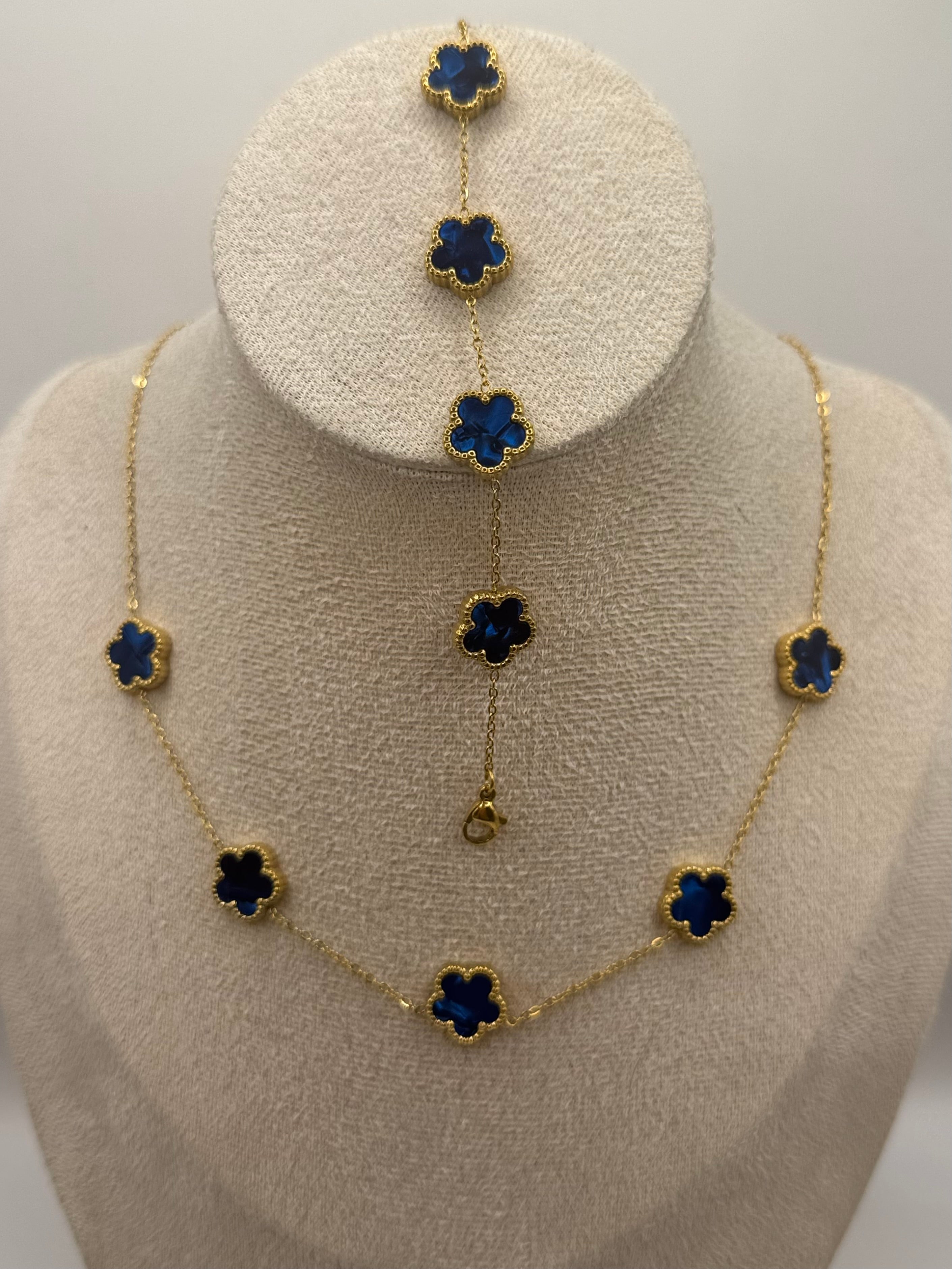 ABBY bleu colliers + bracelet