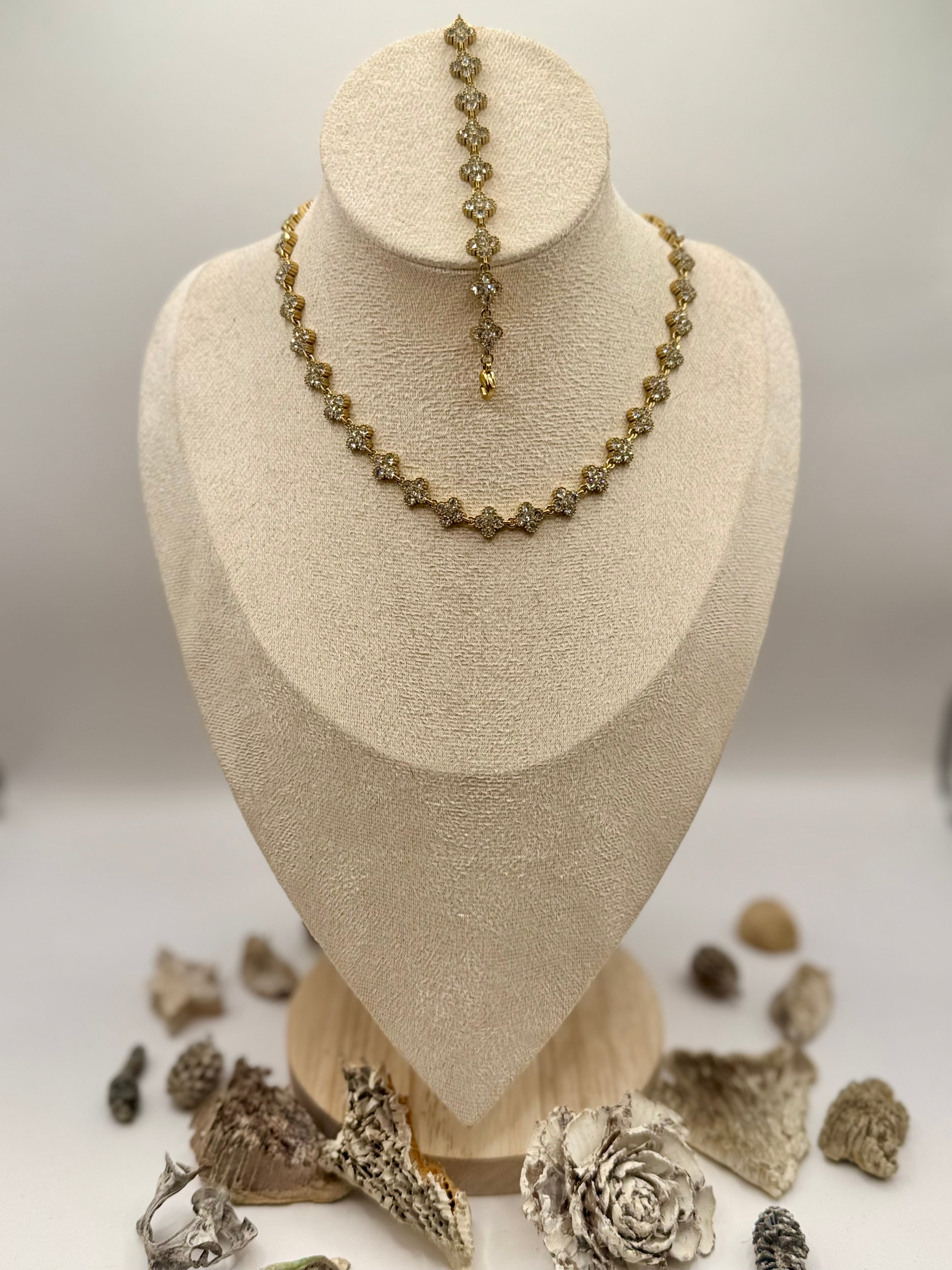 Collier + bracelet AURORE blanc