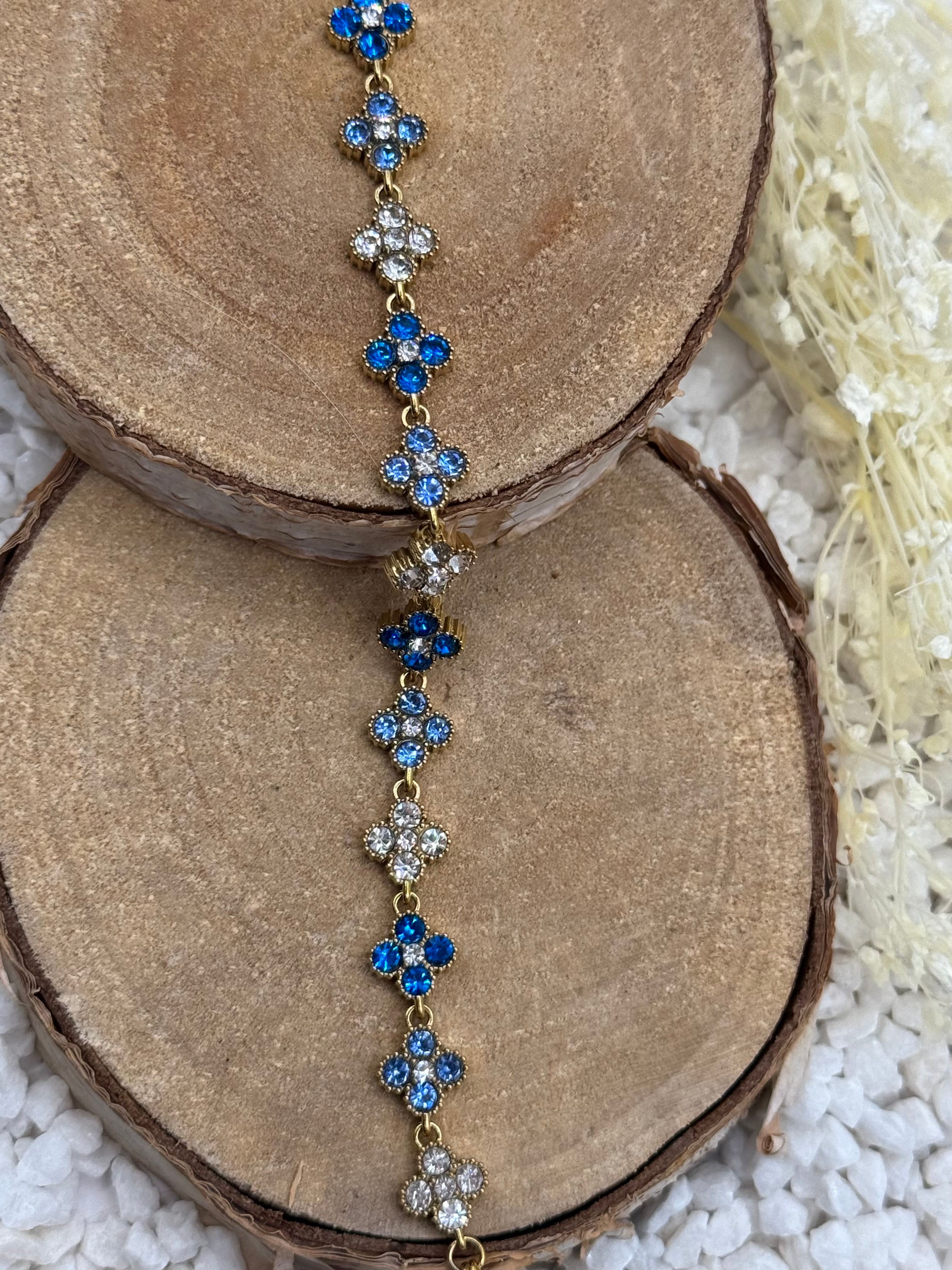 AURORE bracelet bleu claire et bleu et clair