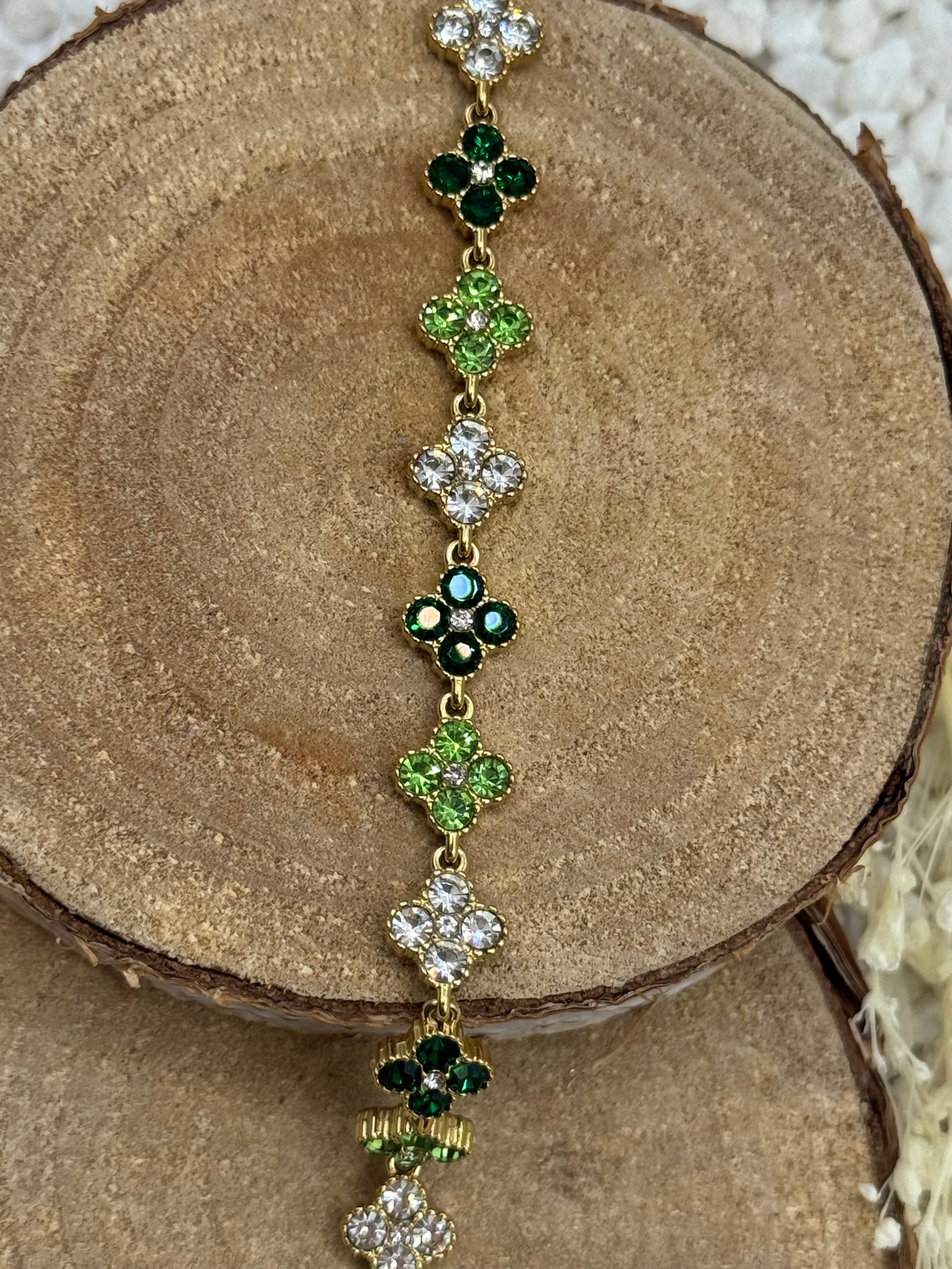 AURORE bracelet vert clair et vert foncé