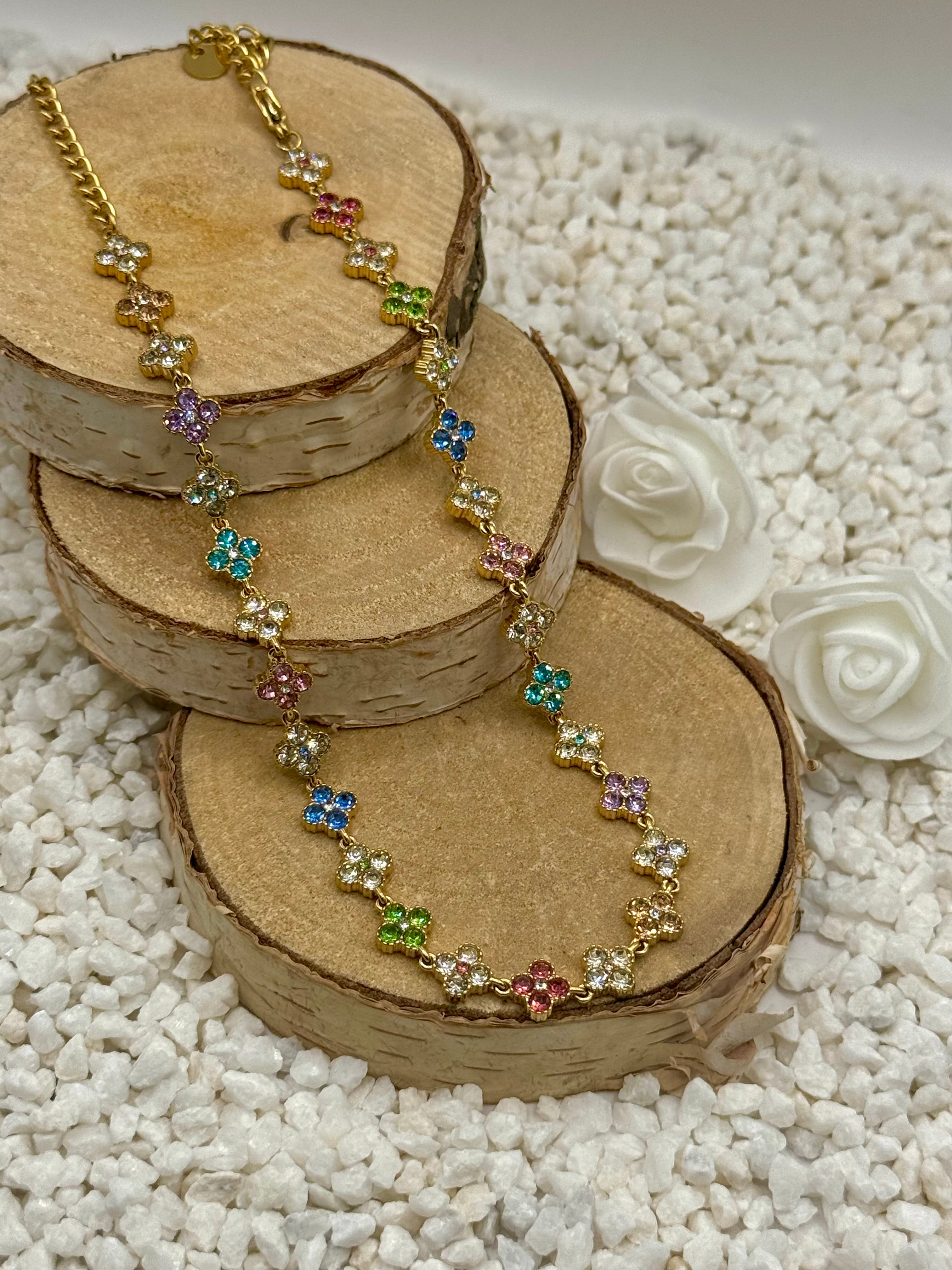 AURORE collier doré multicolore 5