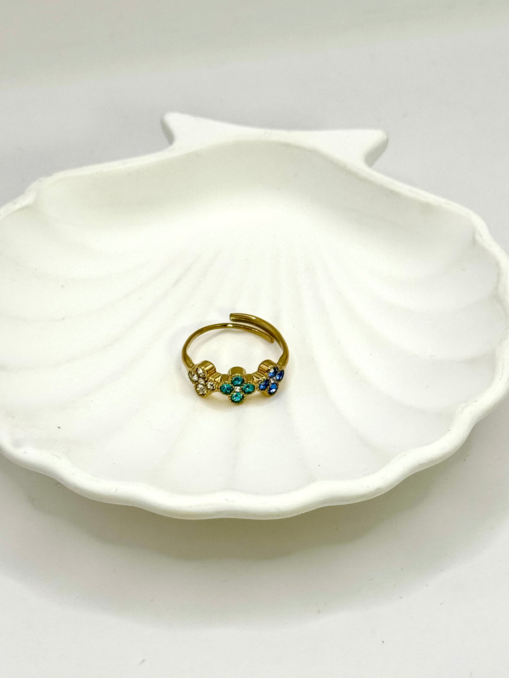 AURORE bague bleu et bleu Secreet et blanc
