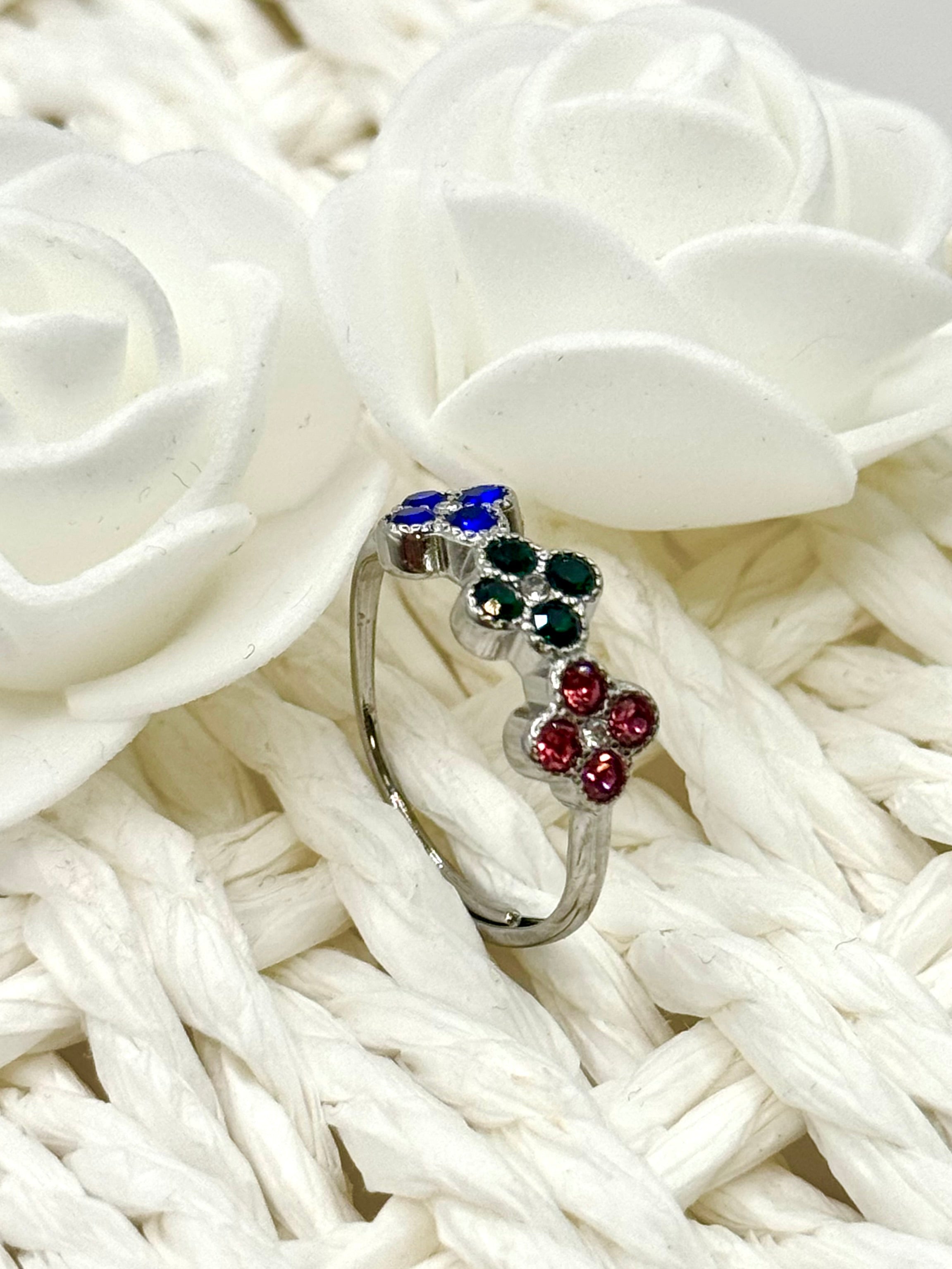 AURORE bague argenté multicolore