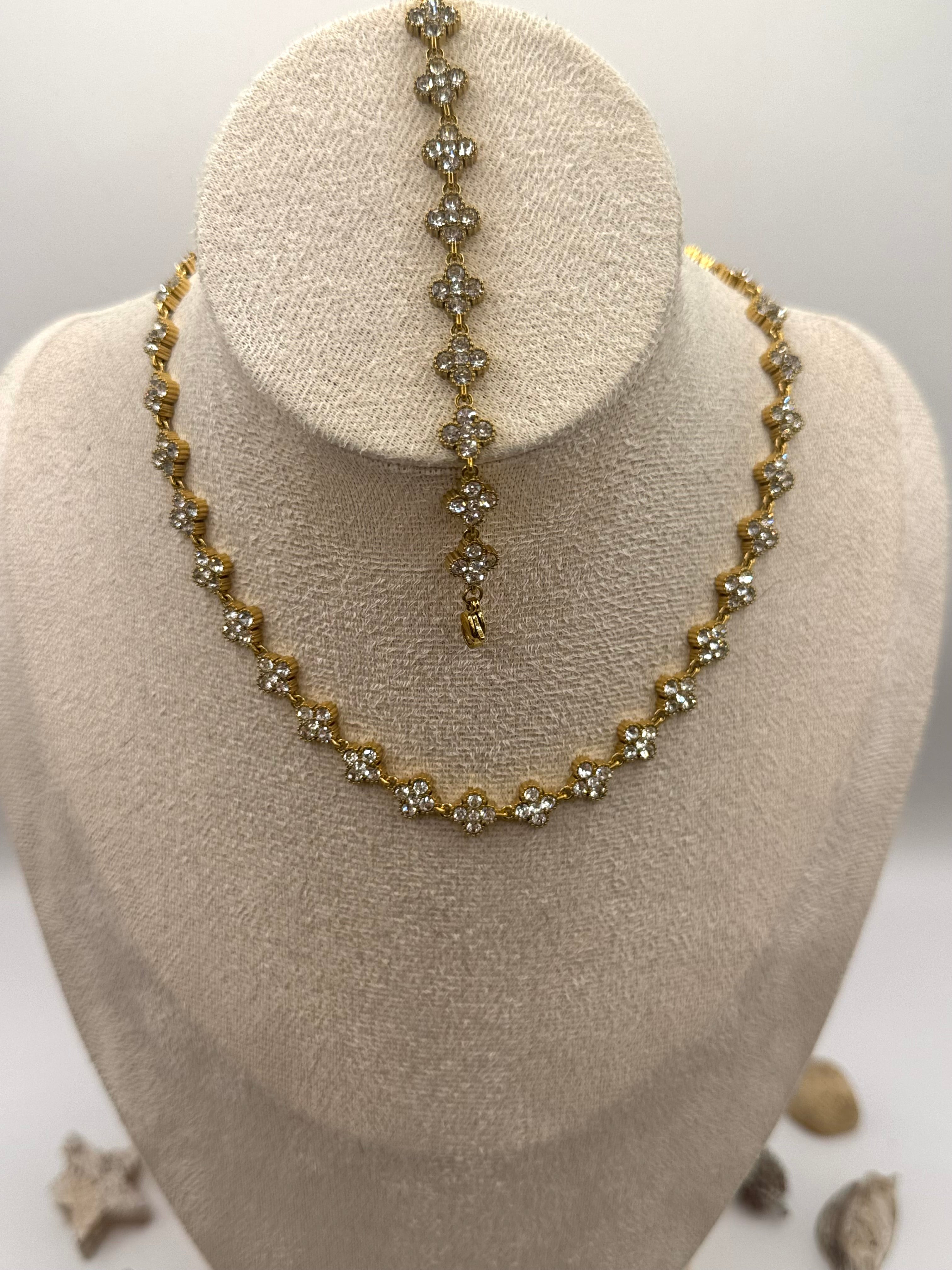 Collier + bracelet AURORE blanc