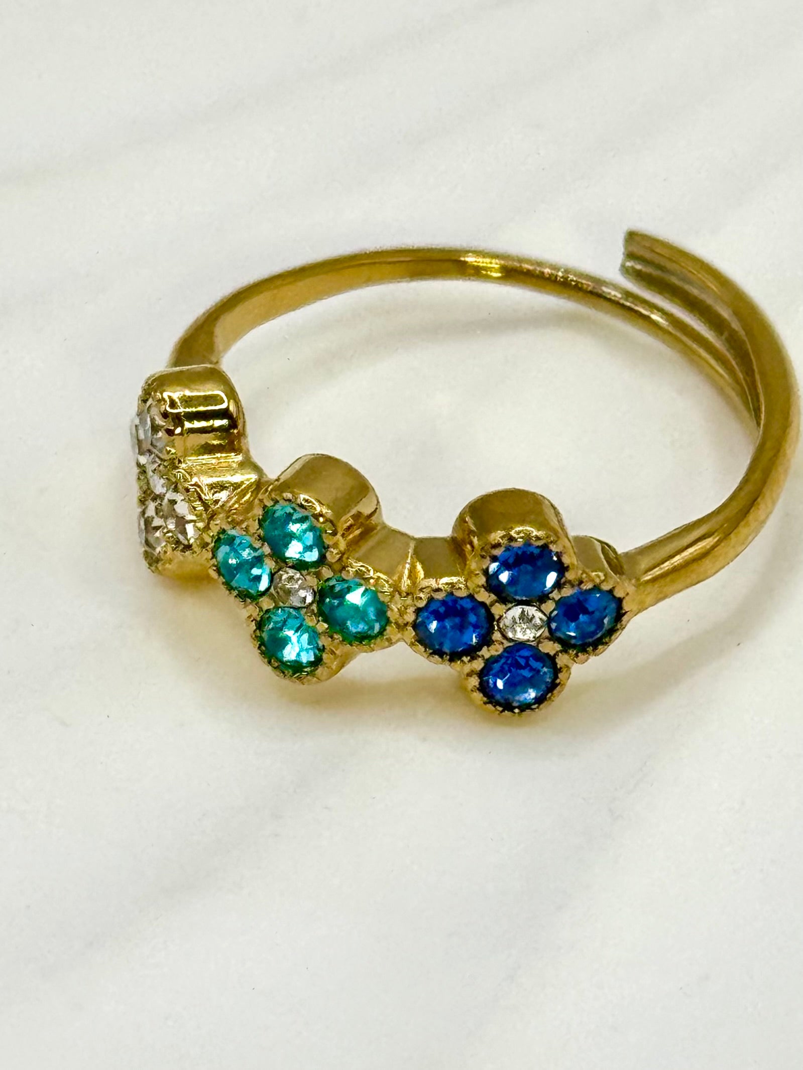 AURORE bague bleu et bleu Secreet et blanc