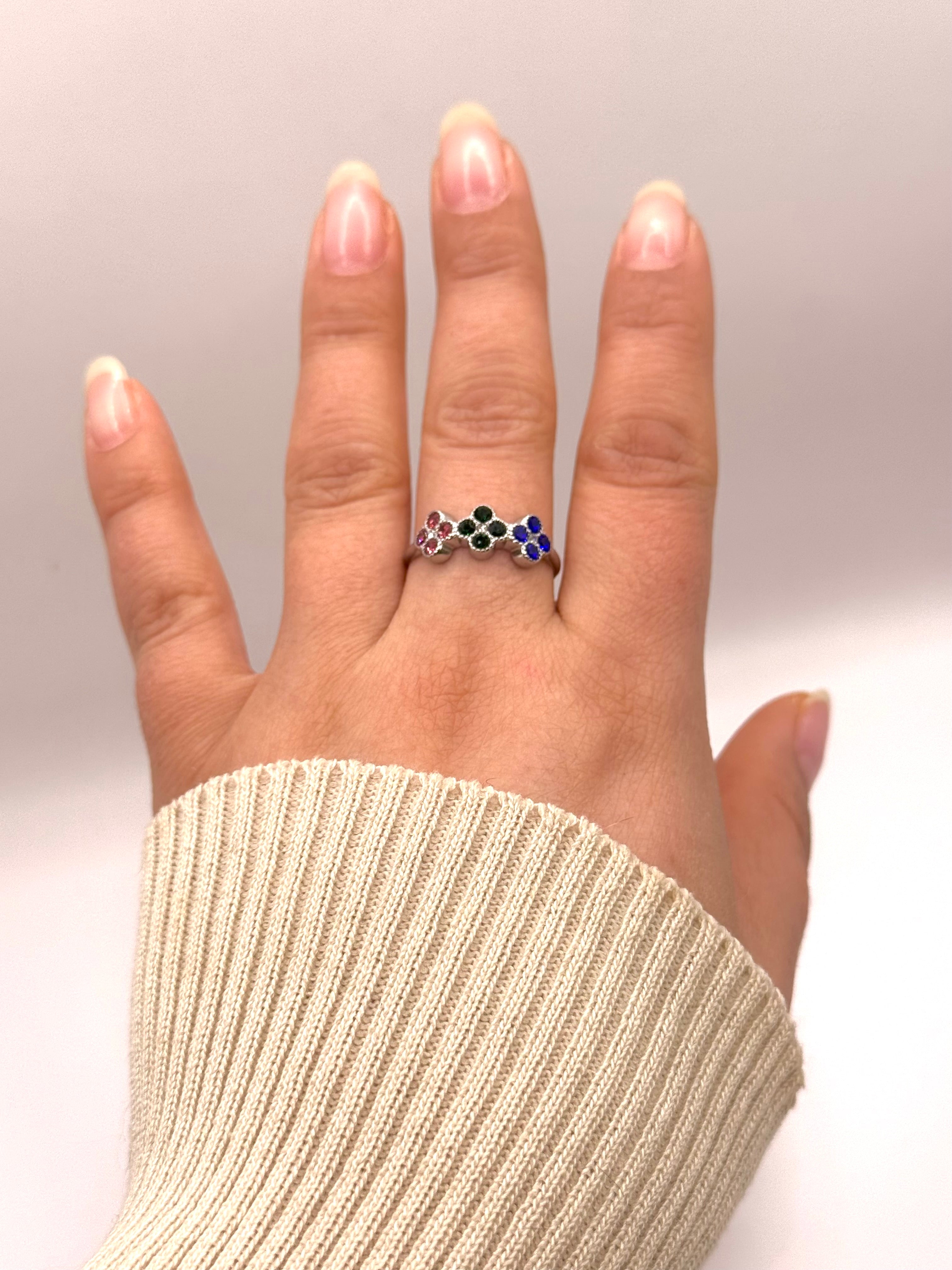 AURORE bague argenté multicolore