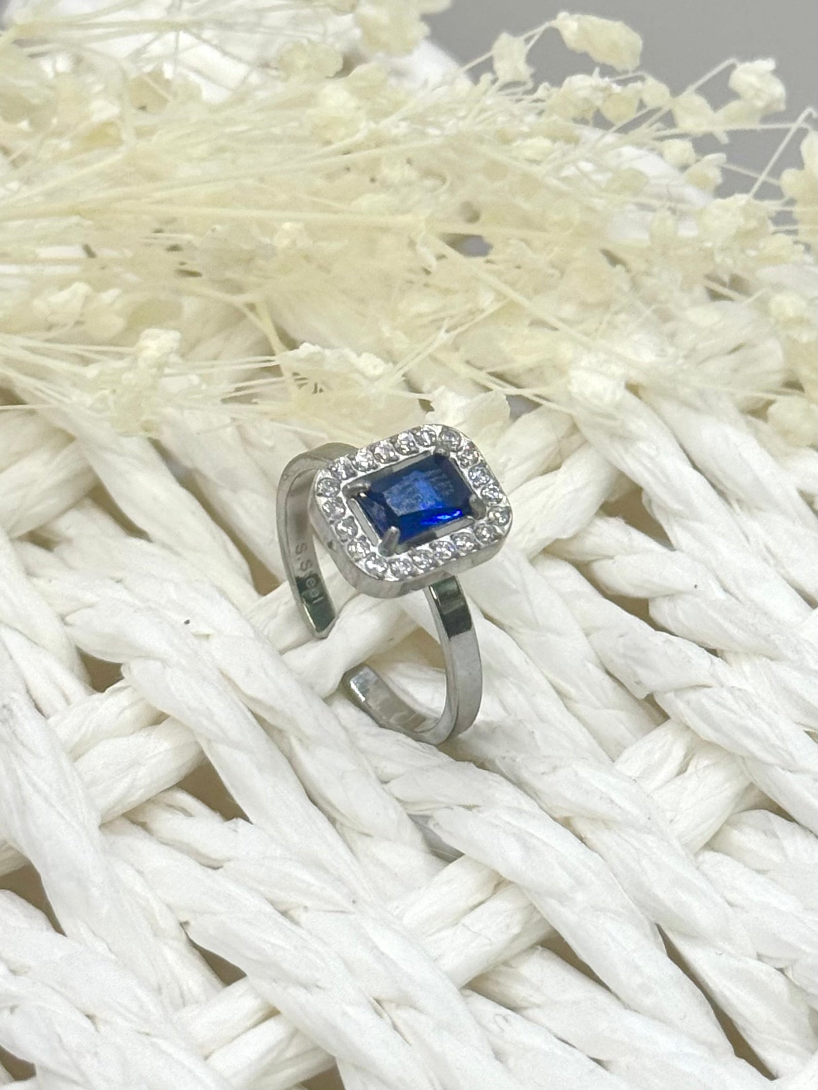 ELVINA  bague bleu argent