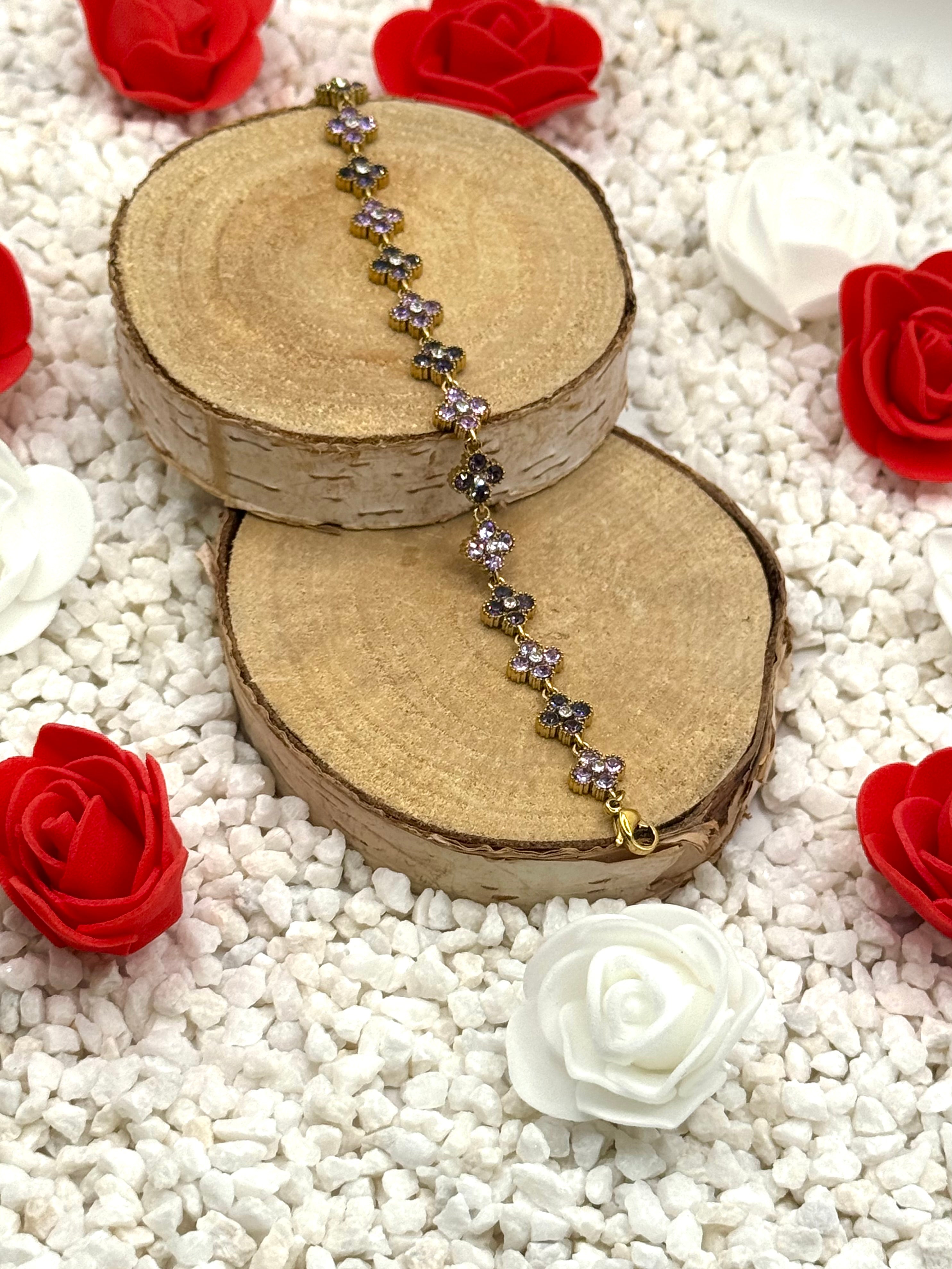 AURORE bracelet doré violet