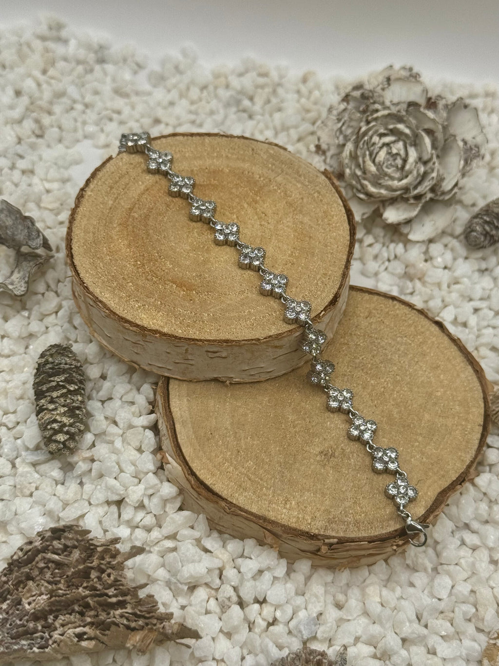 AURORE bracelet argenté blanc