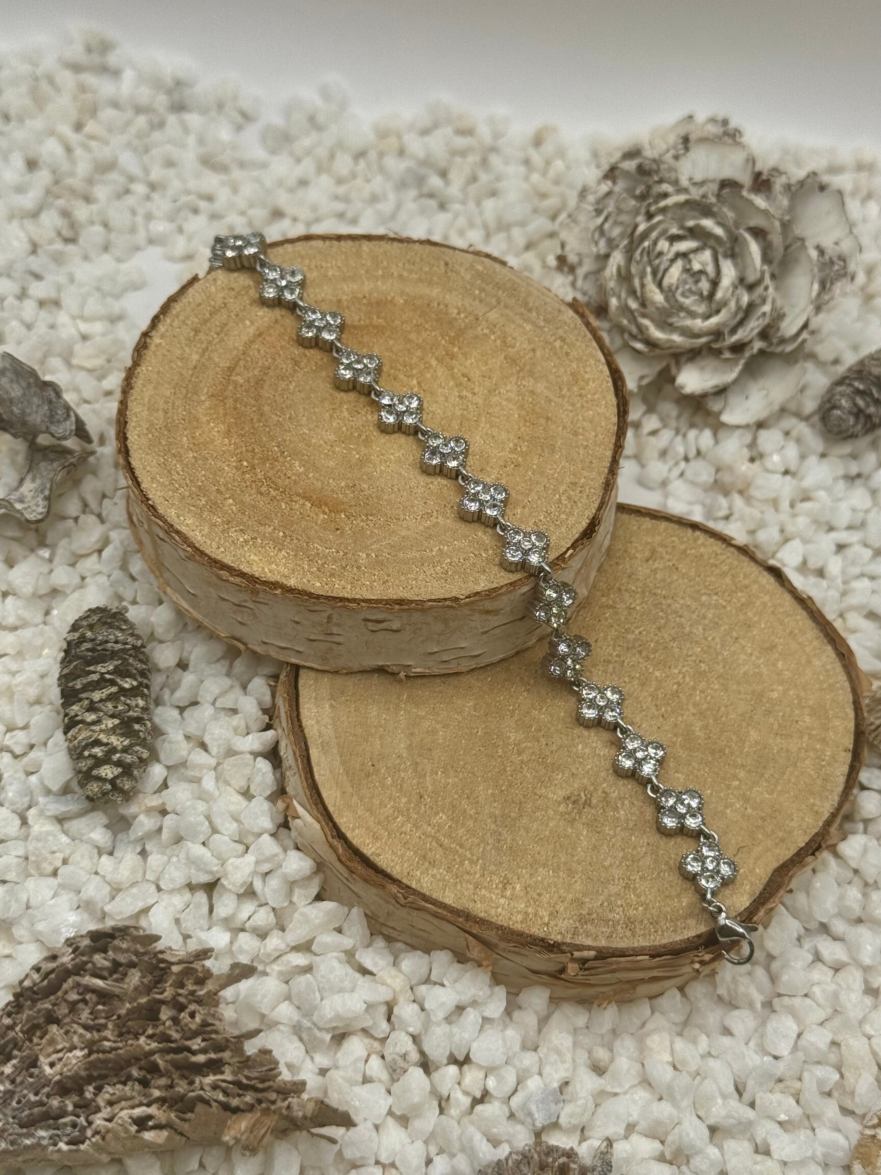 AURORE bracelet argenté blanc